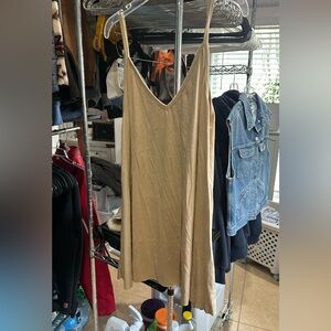 Sleeveless V-Neck Slip Camisole in Beige